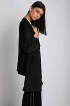 داليدرس جاكيت من جلد الغزال بجيب جلدي أسود