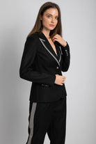 داليدرس جاكيت رسمي بأزرار أمامية كم طويل أسود