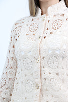 داليدرس جاكيت مخرم قصير كم طويل نسائي رمادي