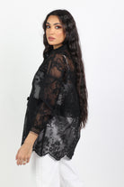 داليدرس جاكيت دانتيل بأزرار وحزام على الخصر كم طويل نسائي