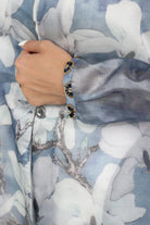 داليدرس فستان قصير ناعم مشجر كم طويل أزرق