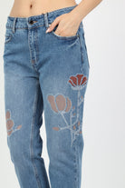 داليدرس بنطلون جينز بوي فريند مشقق أزرق فاتح