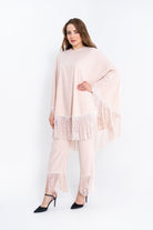 داليدرس بنطلون نسائي ميدي مزين بشراشيب الكاكي