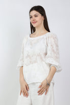 داليدرس بلوزة أوف شولدر واسعة كم طويل واسع نسائي