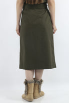 داليدرس تنورة سفاري بجيوب جانبية سادة نسائي بني فاتح