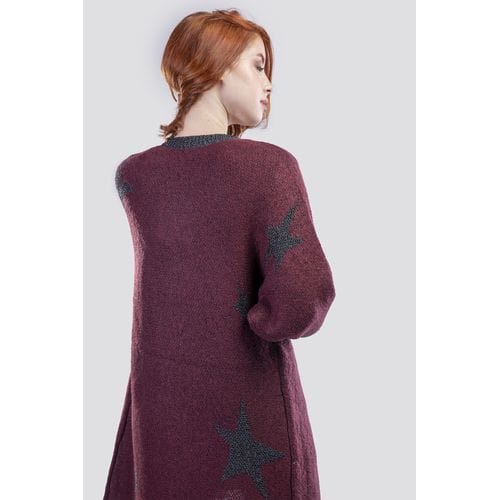 داليدرس كارديجان واسع كم طويل بنقشة نجوم نسائي