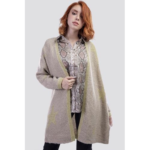 داليدرس كارديجان واسع كم طويل بنقشة نجوم نسائي