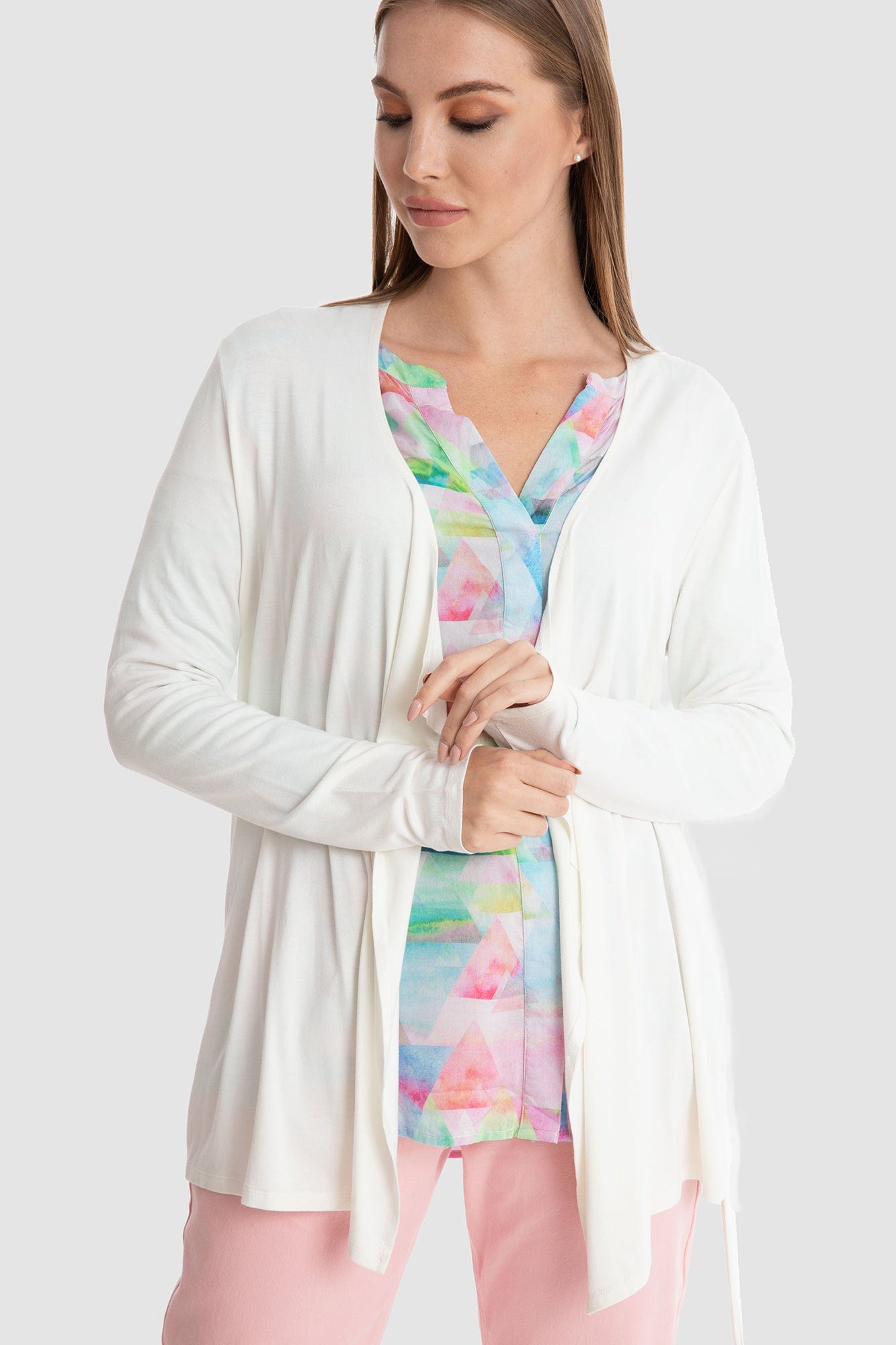 داليدرس كارديجان سادة كم طويل واسع نسائي