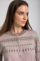 داليدرس كارديجان بأزرار أمامية منقوش من أعلى كم طويل متعدد الألوان