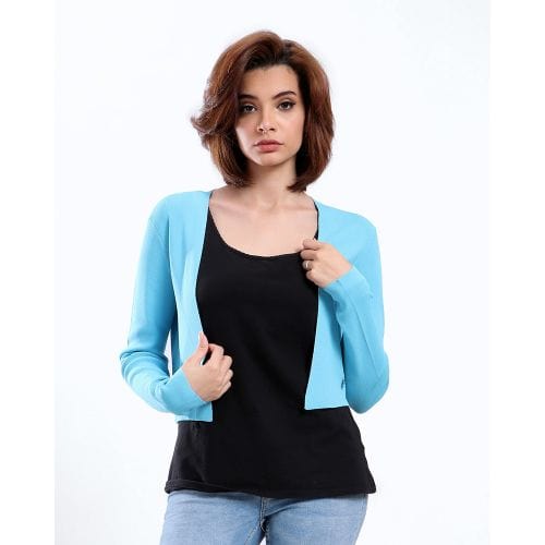 داليدرس كارديجان خصر مرتفع كم طويل نسائية ضباب أزرق