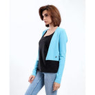 داليدرس كارديجان خصر مرتفع كم طويل نسائية ضباب أزرق