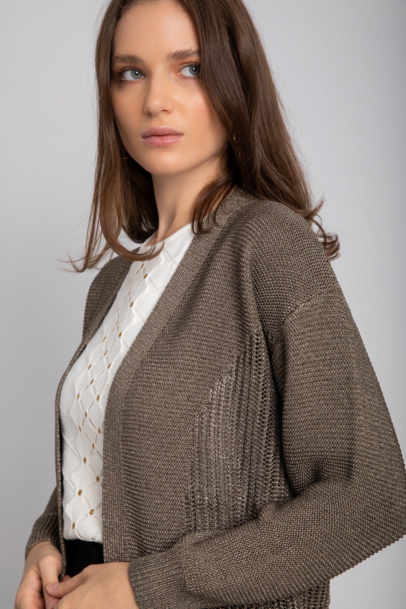 داليدرس كارديجان طويل سادة مفتوح من الأمام نسائي