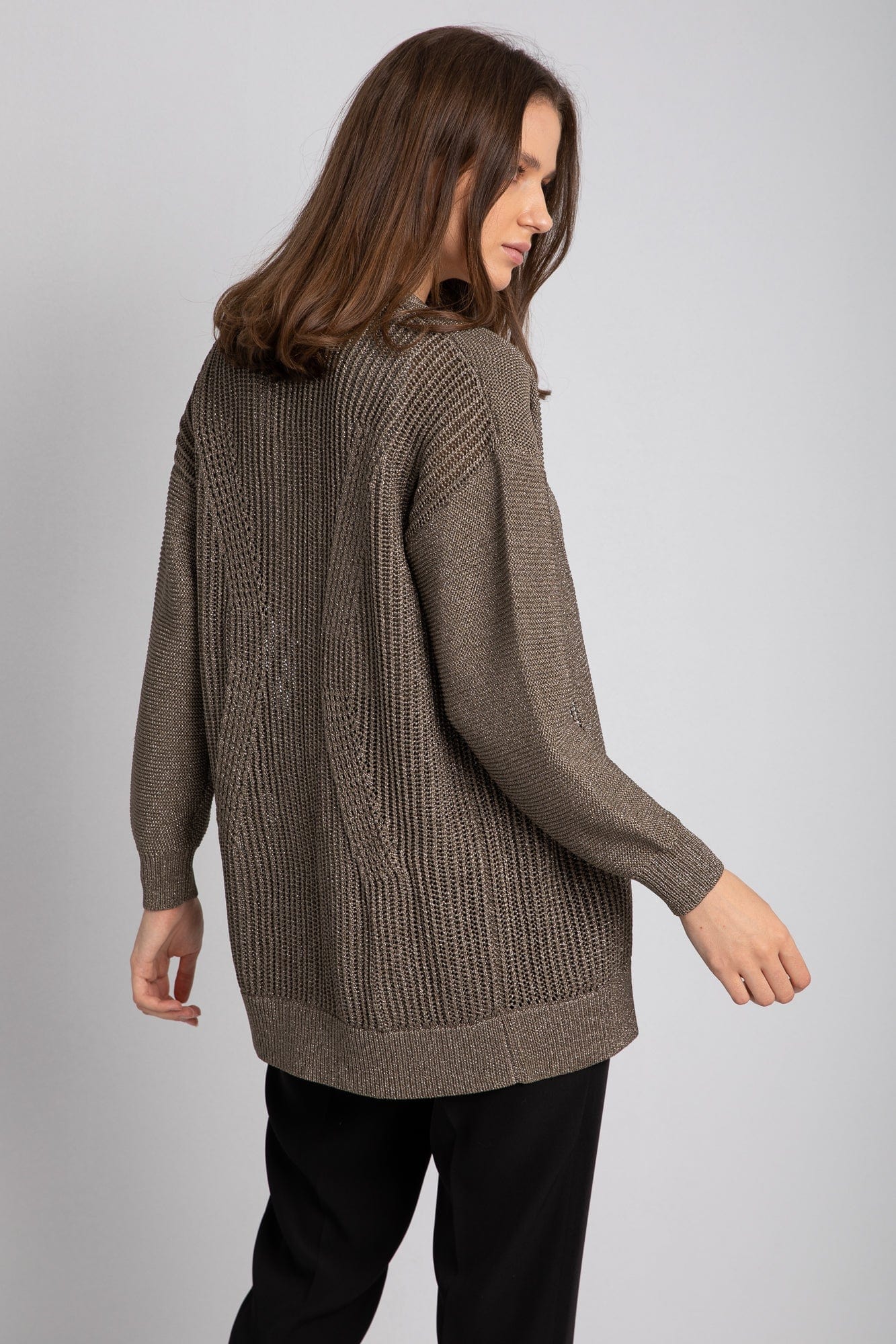 داليدرس كارديجان طويل سادة مفتوح من الأمام نسائي