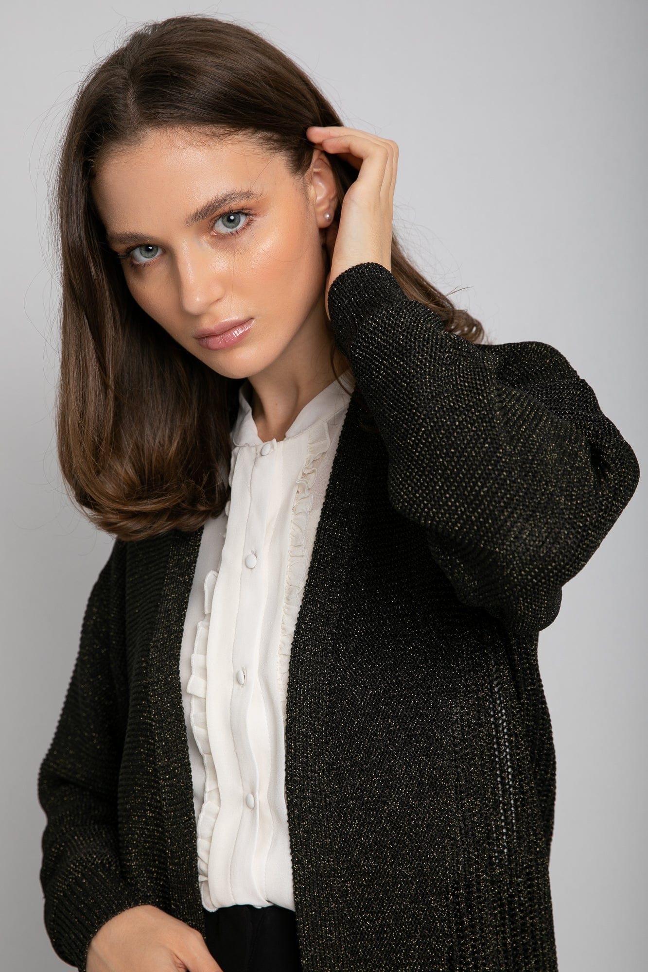 داليدرس كارديجان طويل سادة مفتوح من الأمام نسائي