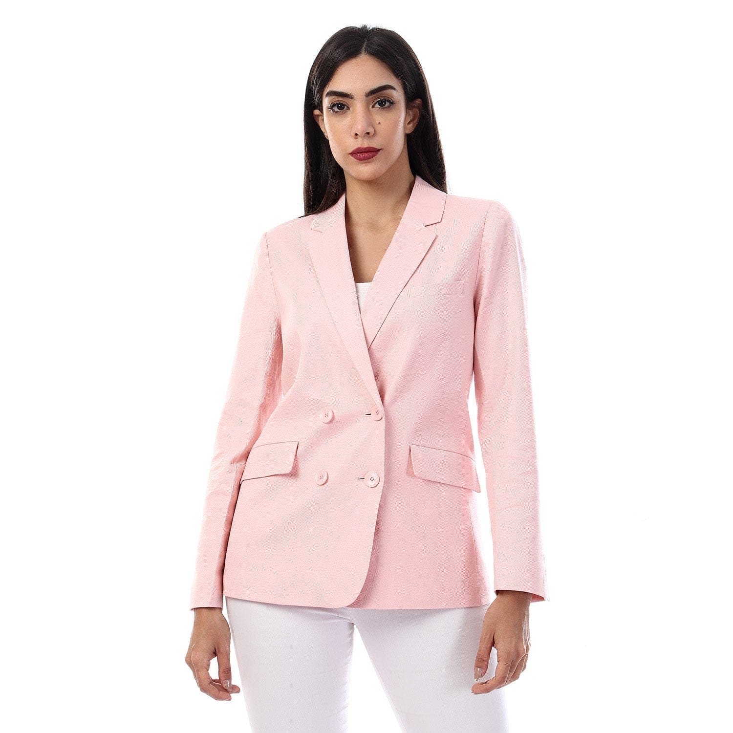 داليدرس جاكيت رسمي سادة كم طويل بأزرار أمامية نسائي