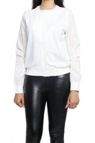 داليدرس جاكيت سادة بسحاب كم طويل نسائي أوف وايت