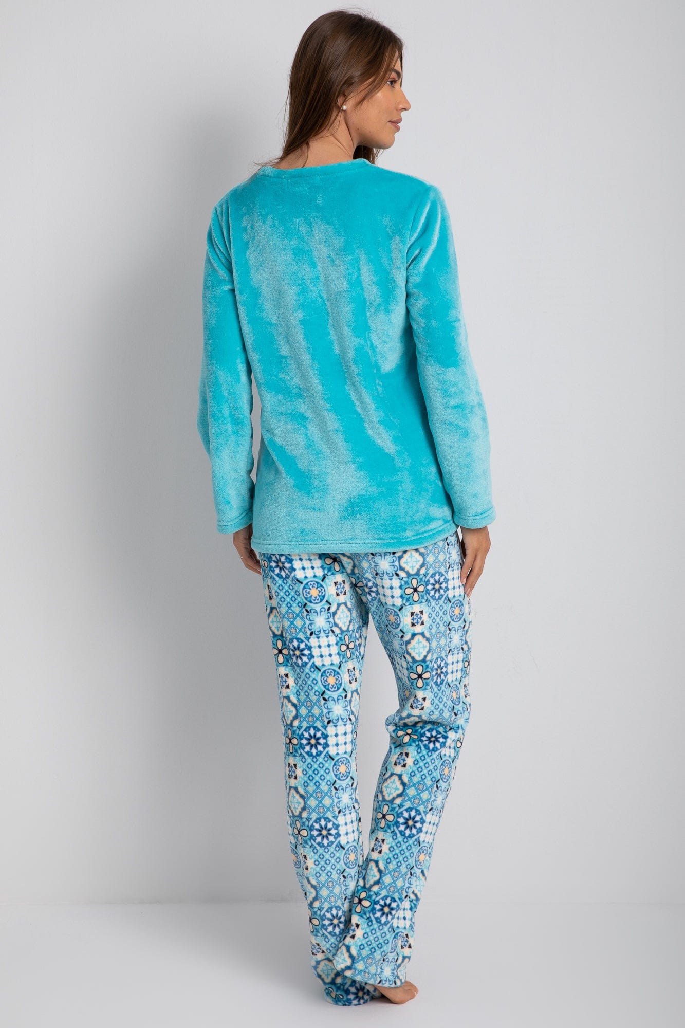 داليدرس بيجامة تيشيرت بجيب منقوش وبنطلون منقوش مطبوع