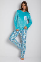 داليدرس بيجامة تيشيرت بجيب منقوش وبنطلون منقوش مطبوع