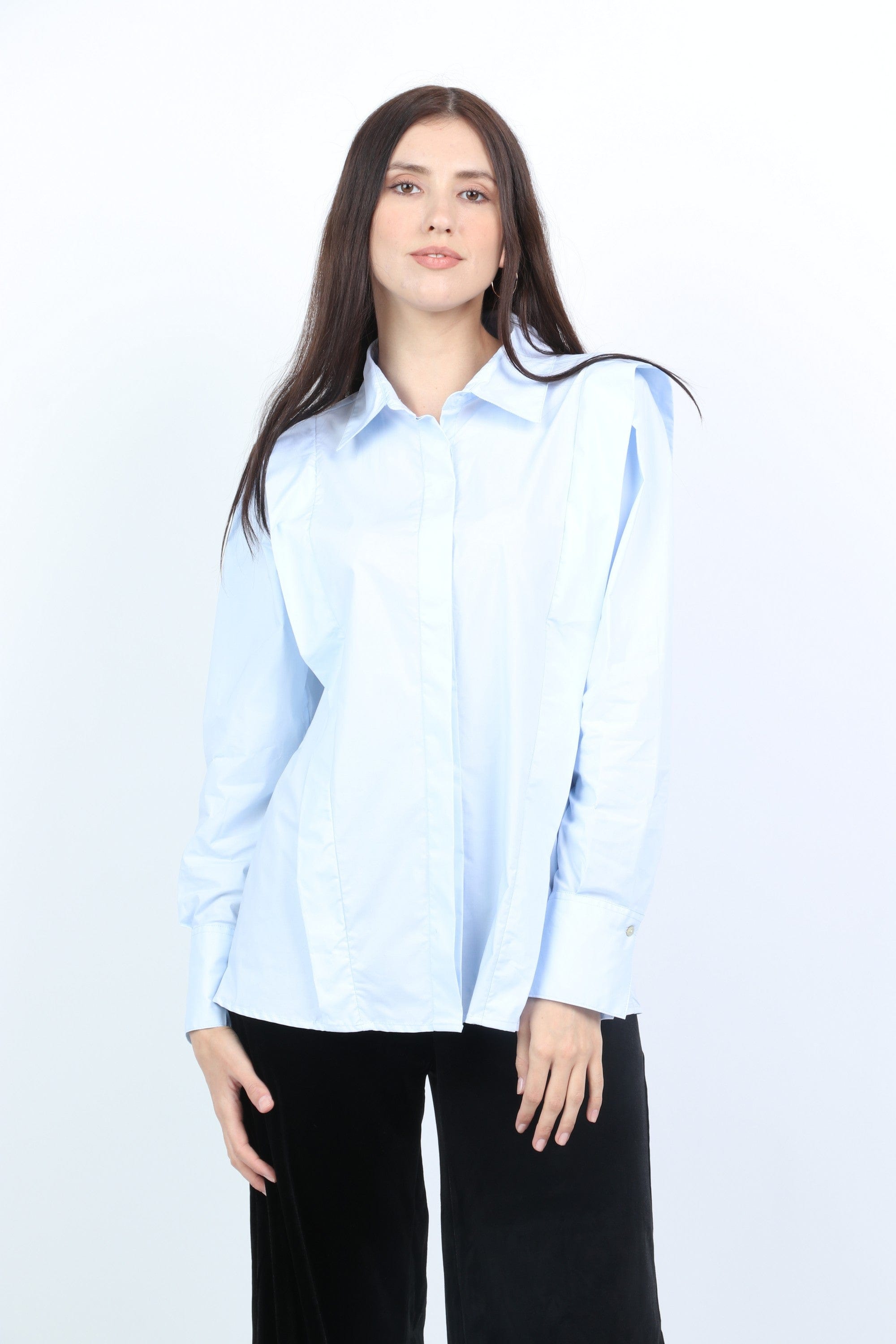 داليدرس بلوزة سادة واسعة كم طويل نسائي