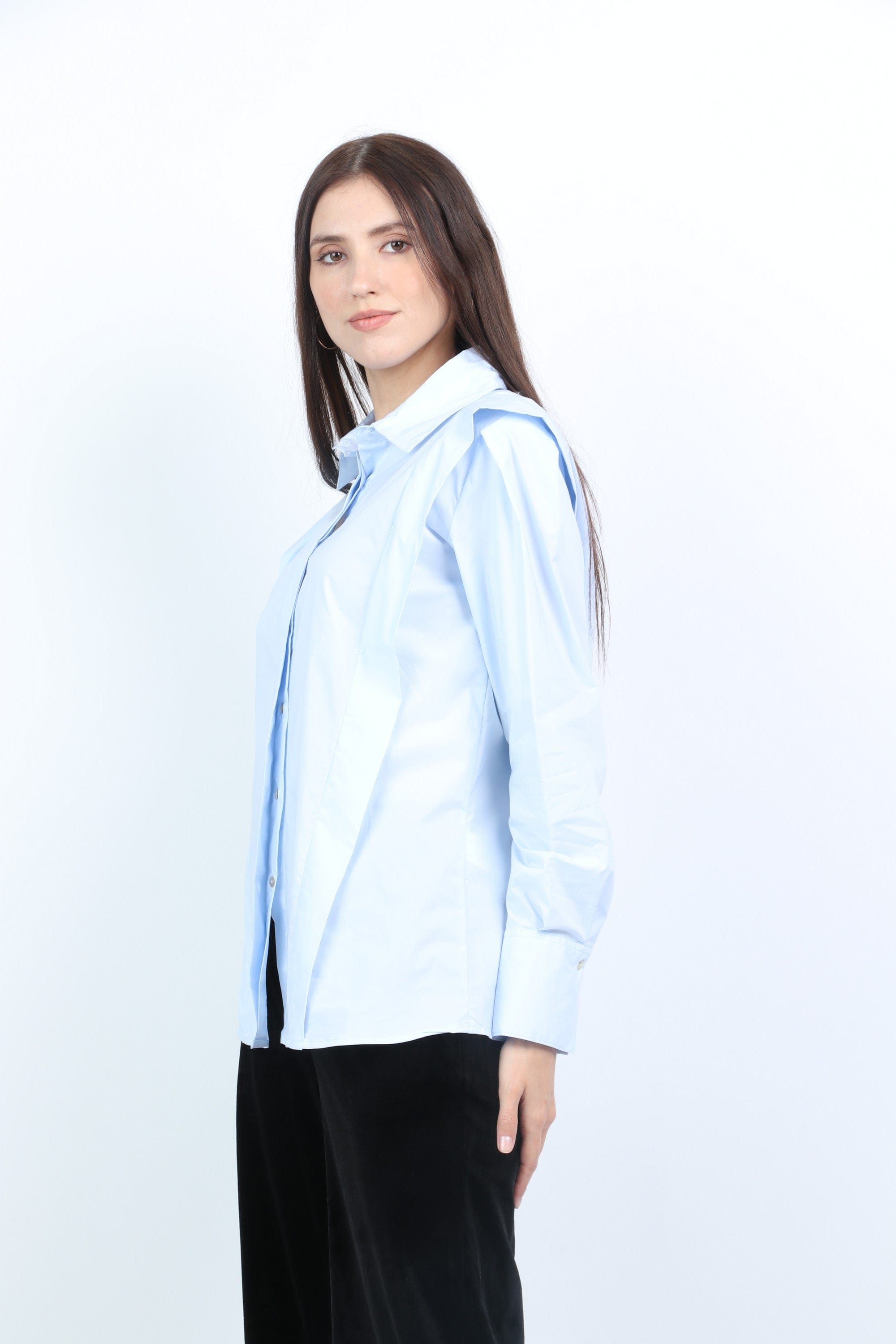 داليدرس بلوزة سادة واسعة كم طويل نسائي