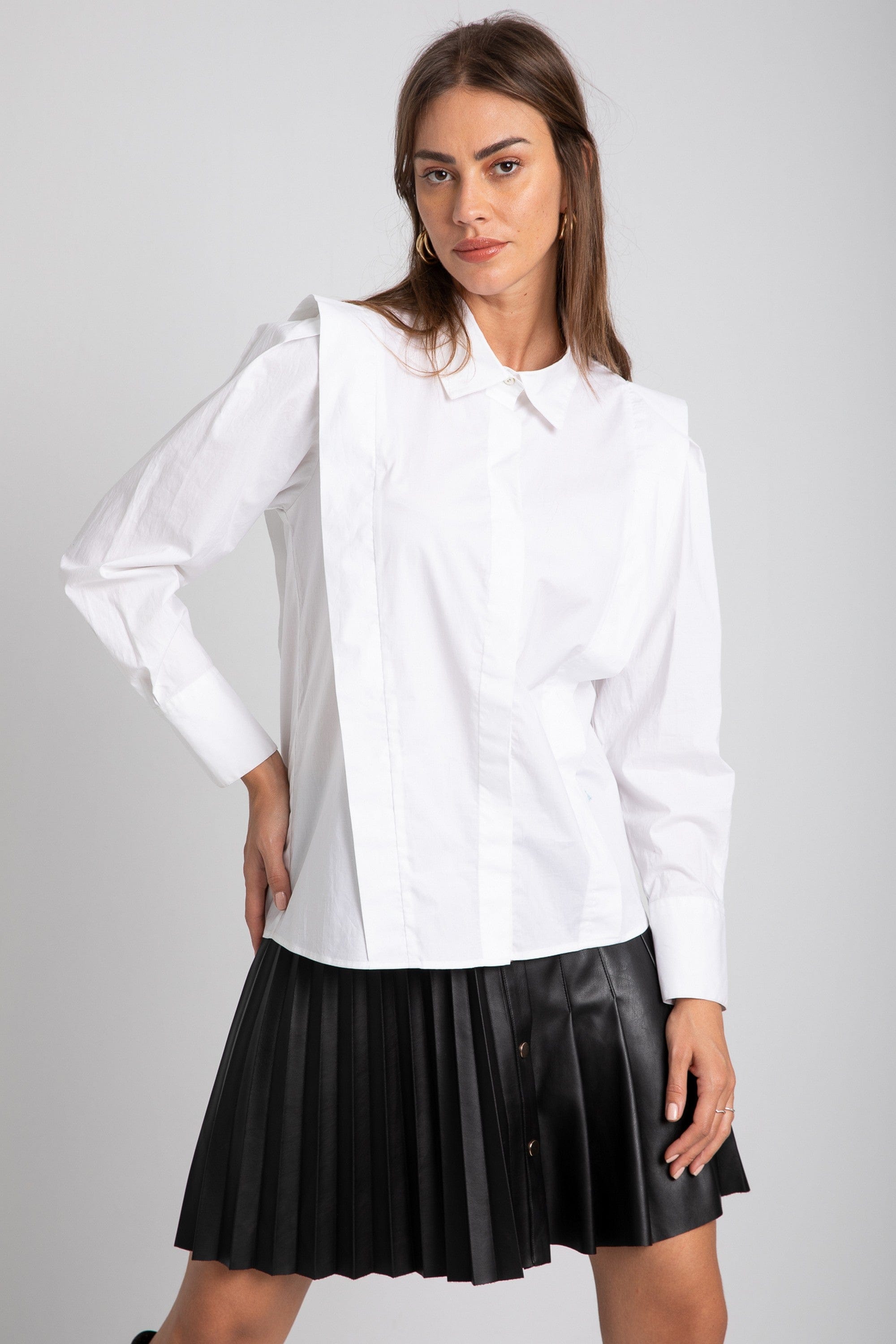 داليدرس بلوزة سادة واسعة كم طويل نسائي