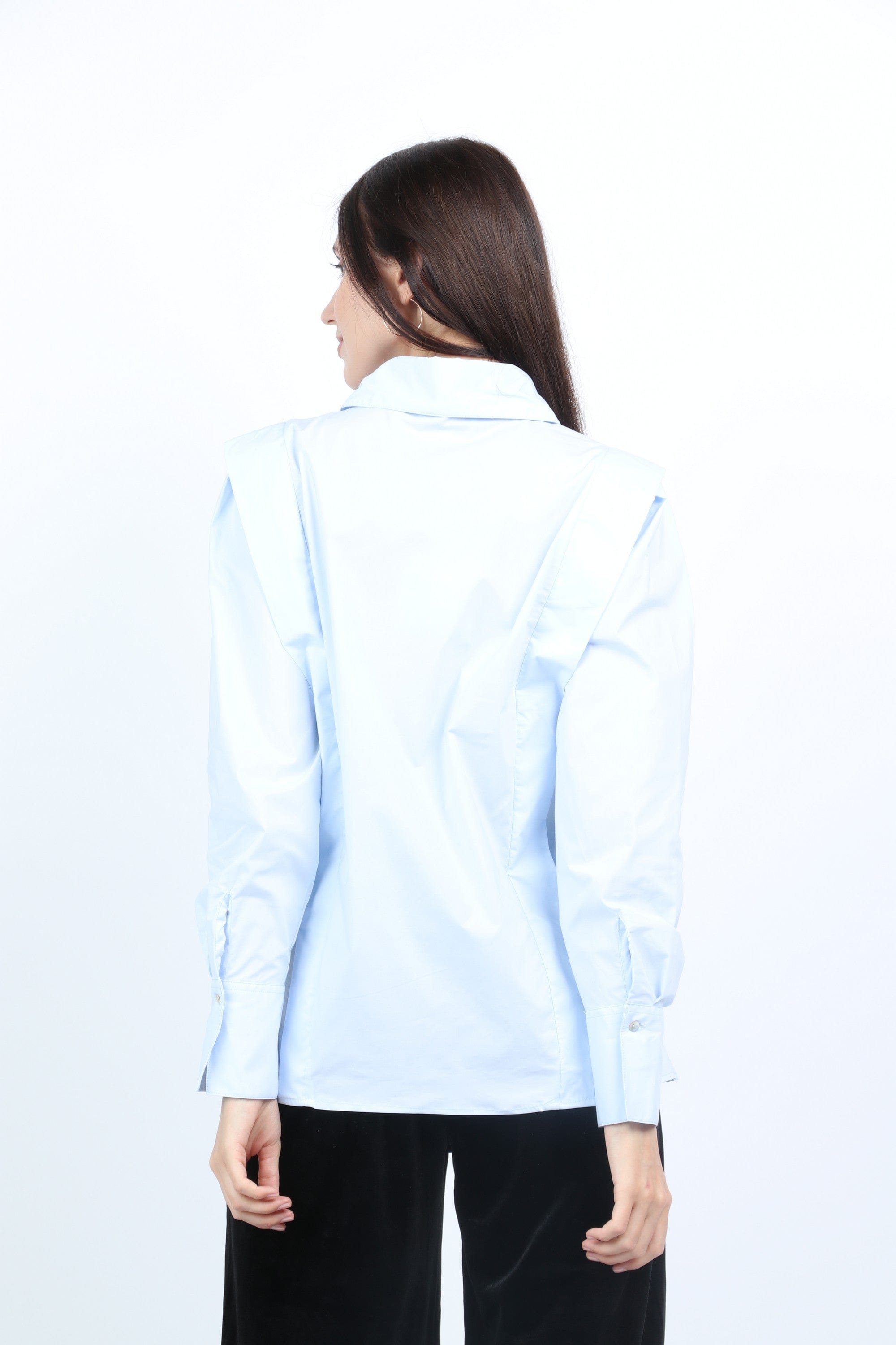 داليدرس بلوزة سادة واسعة كم طويل نسائي