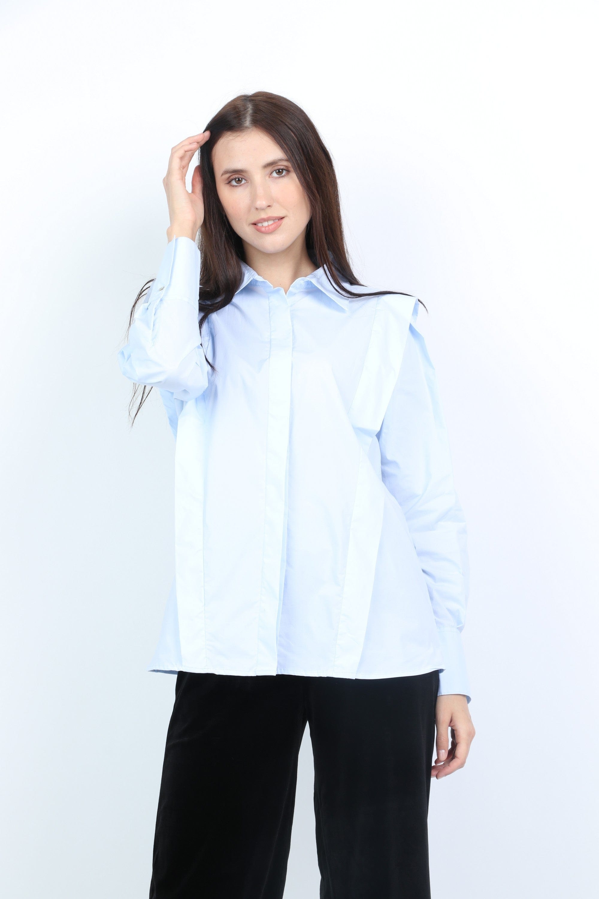 داليدرس بلوزة سادة واسعة كم طويل نسائي