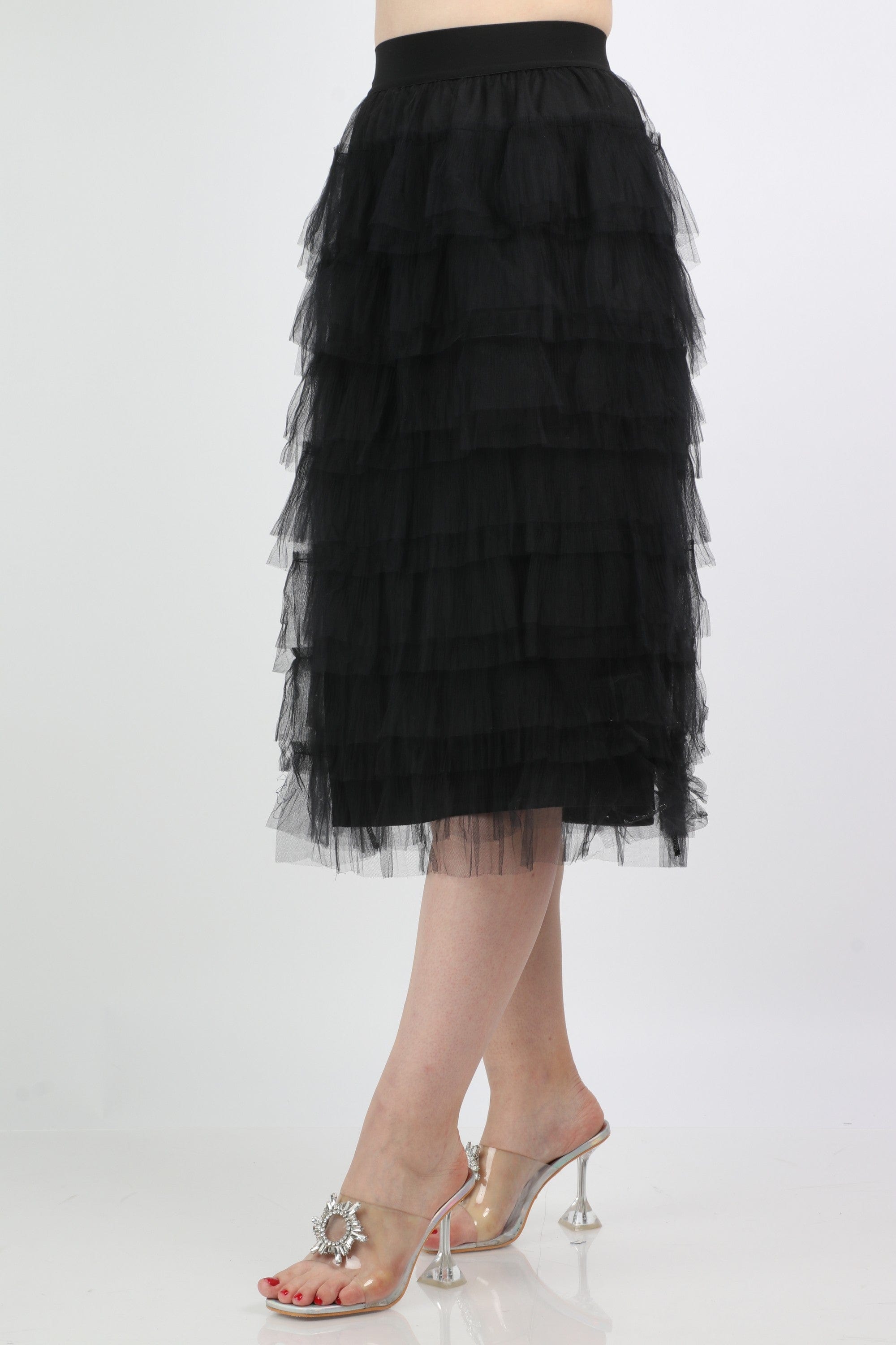 داليدرس تنورة ميدي شيفون سادة بكرانيش