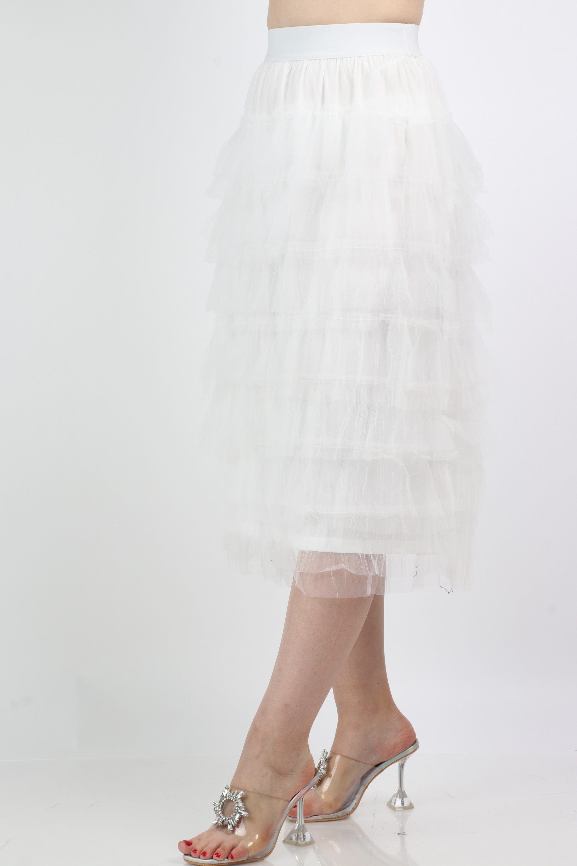 داليدرس تنورة ميدي شيفون سادة بكرانيش