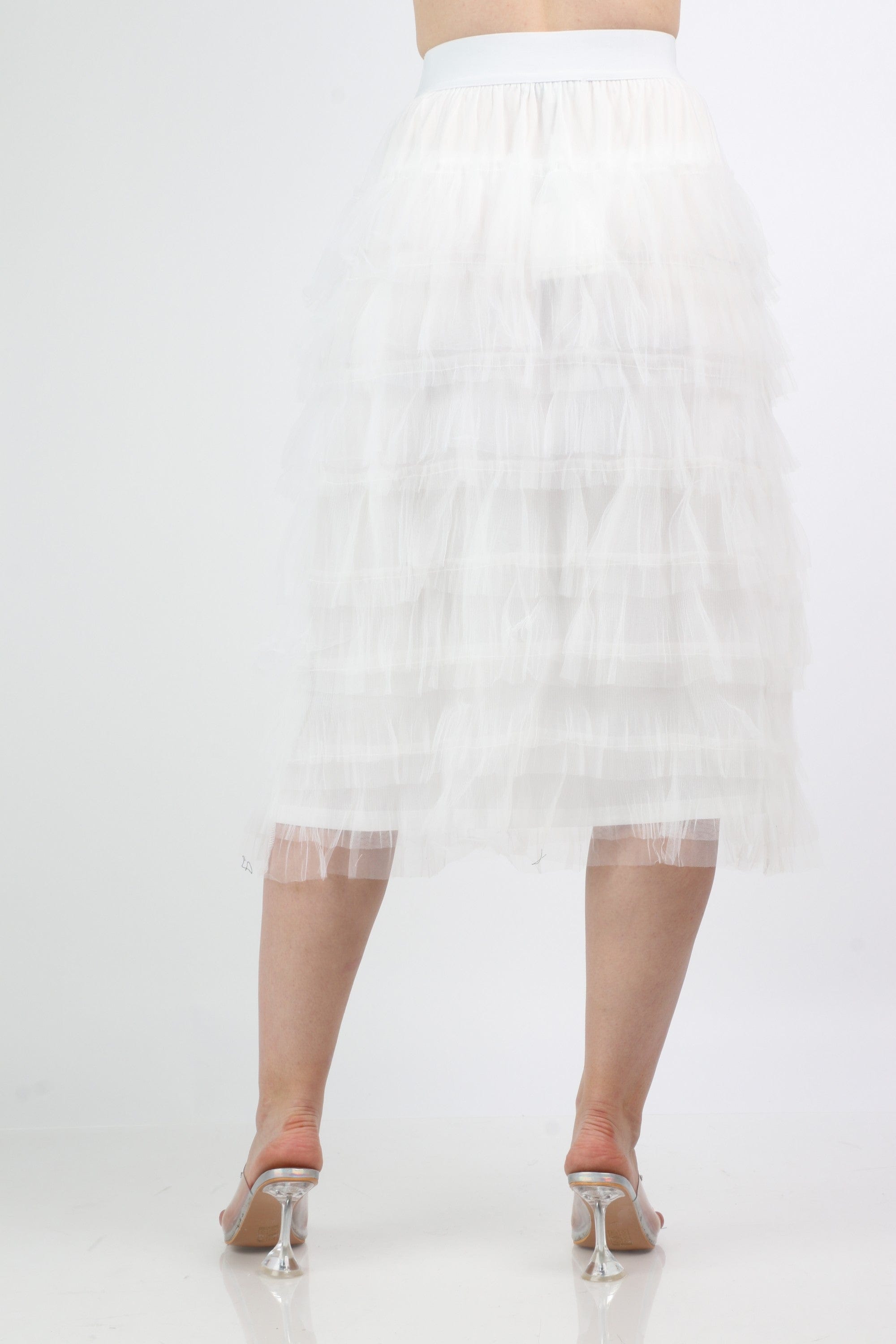 داليدرس تنورة ميدي شيفون سادة بكرانيش