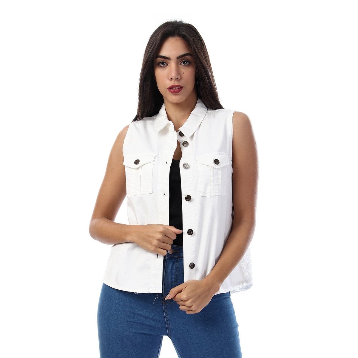 داليدرس فيست بجيوب على الصدر أوف وايت