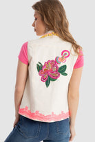 داليدرس فيست جينز بتطريز بترتر أوف وايت