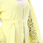 داليدرس كارديجان سادة كم طويل شفاف برباط على الخصر