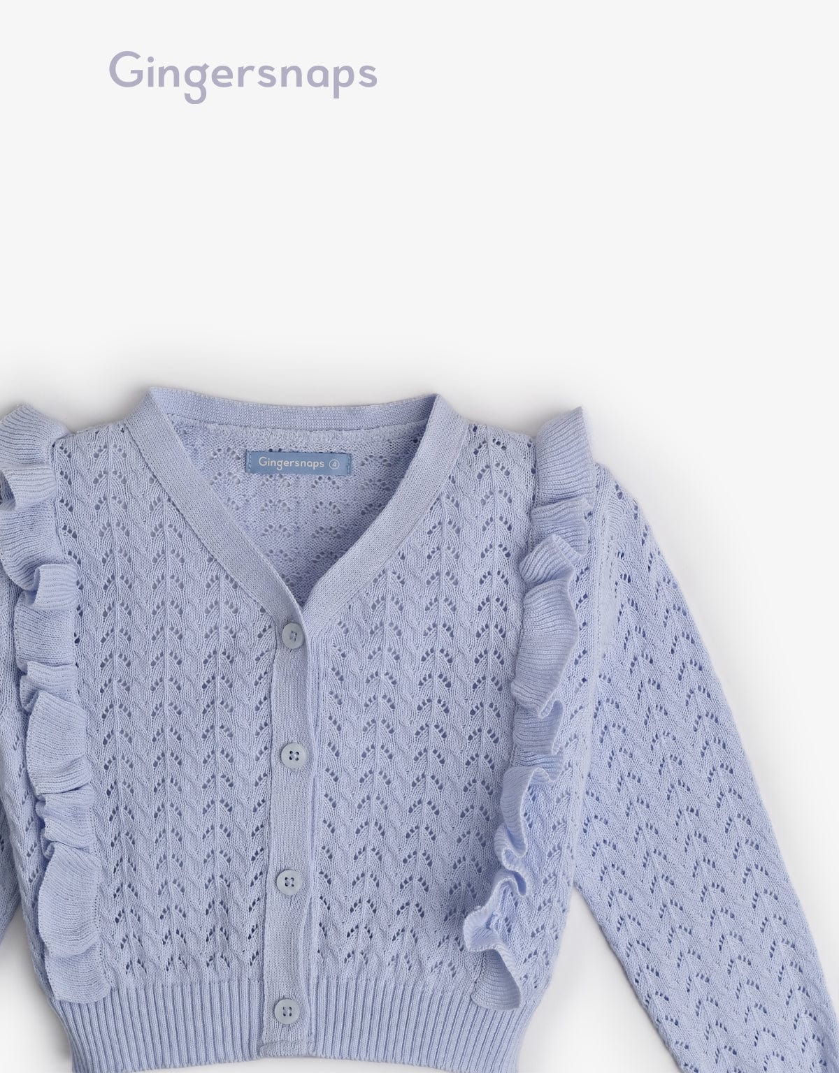 جينجرسنابس كارديجان أزرار أمامية كم طويل بناتي أزرق