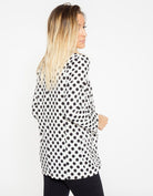 شانا جاكيت منقط بأكمام طويلة نسائي أبيض