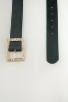 كيتشن حزام جلد رفيع مع توكبة مربعة نسائي