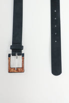 كيتشن حزام جلدي مربع نسائي أسود