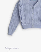 جينجرسنابس كارديجان أزرار أمامية كم طويل بناتي أزرق