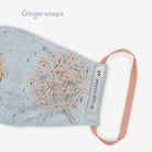 جينجرسنابس كمامة بناتي مطرزة بالخيط اللامع بأستيك مطاطي أزرق