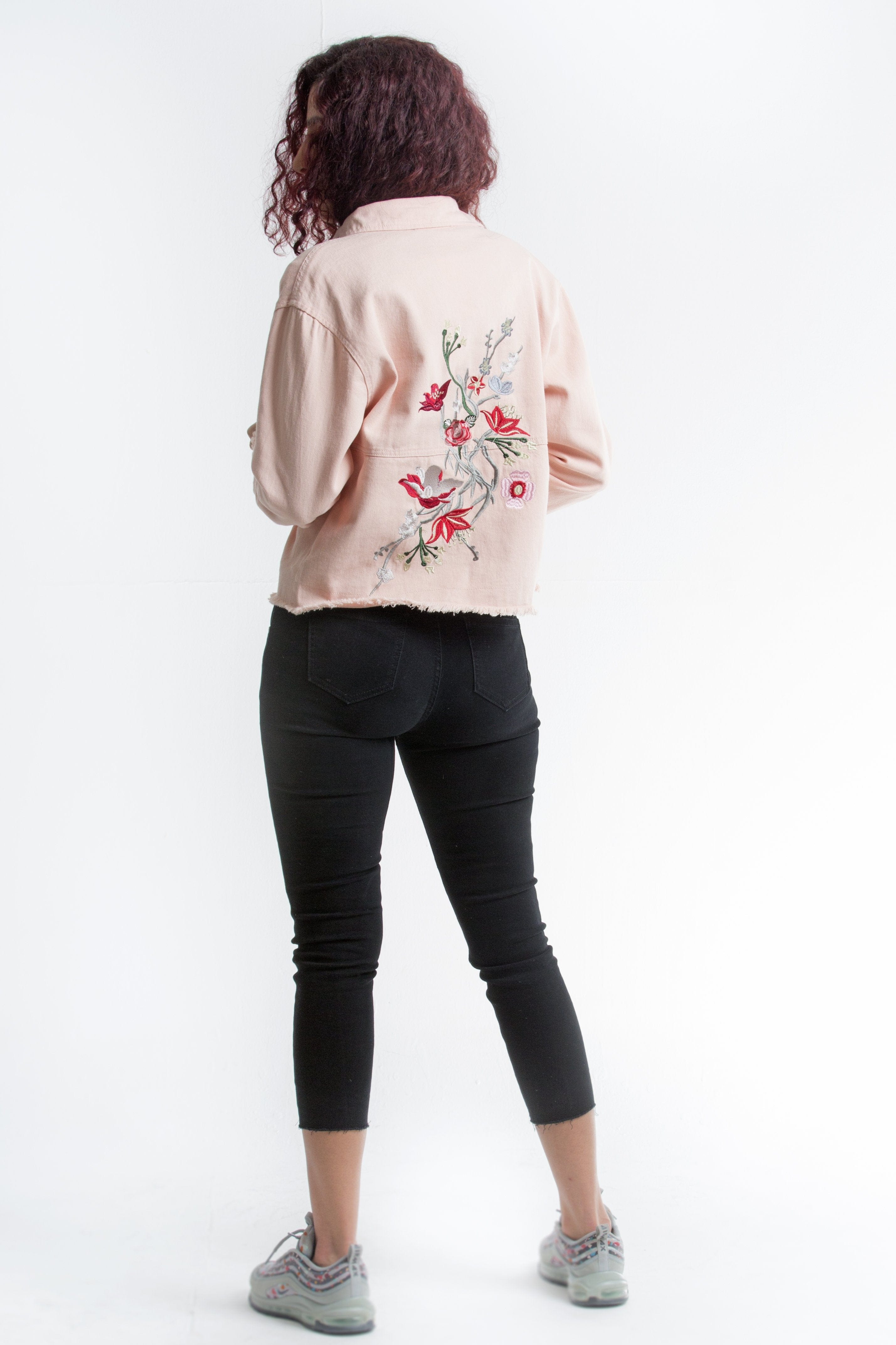 كيتشن جاكيت قصير قطني نسائي بجيوب أمامية