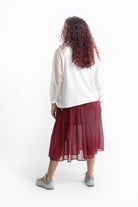 كيتشن جاكيت بكم طويل سادة مخرم نسائي أبيض