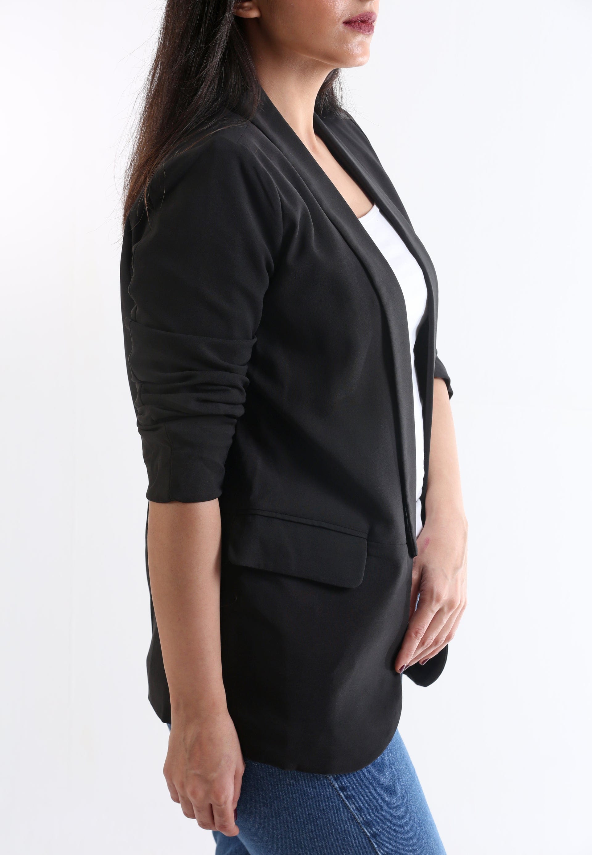 جاكيت رسمي نسائي سادة 3/4 كم ساده