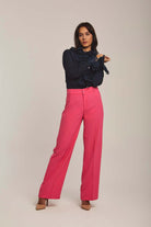 داليدرس بلوزة نسائية سادة كشكش من الأمام كم طويل