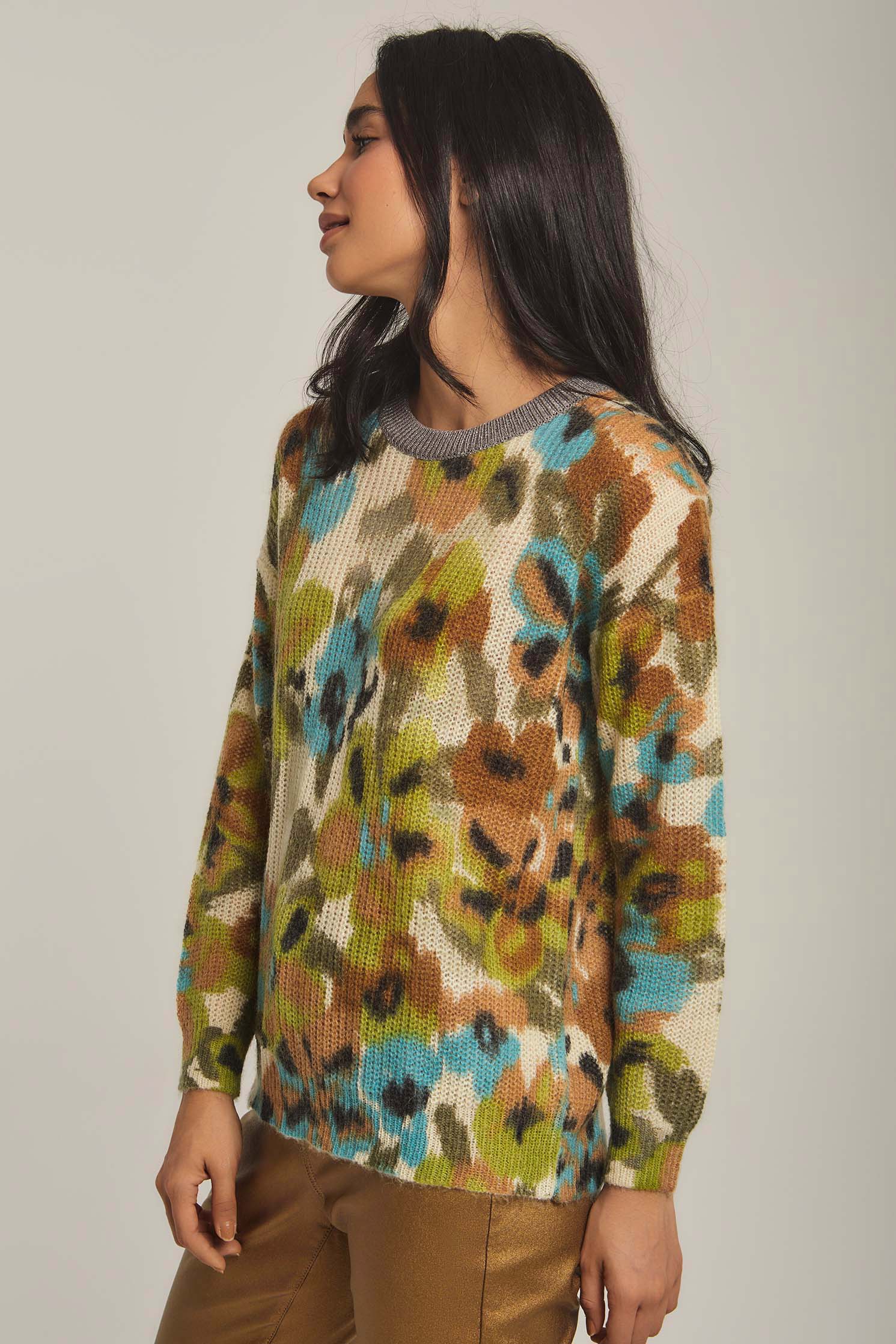 داليدرس بلوفر نسائي منقوش كم طويل واسع متعدد الألوان