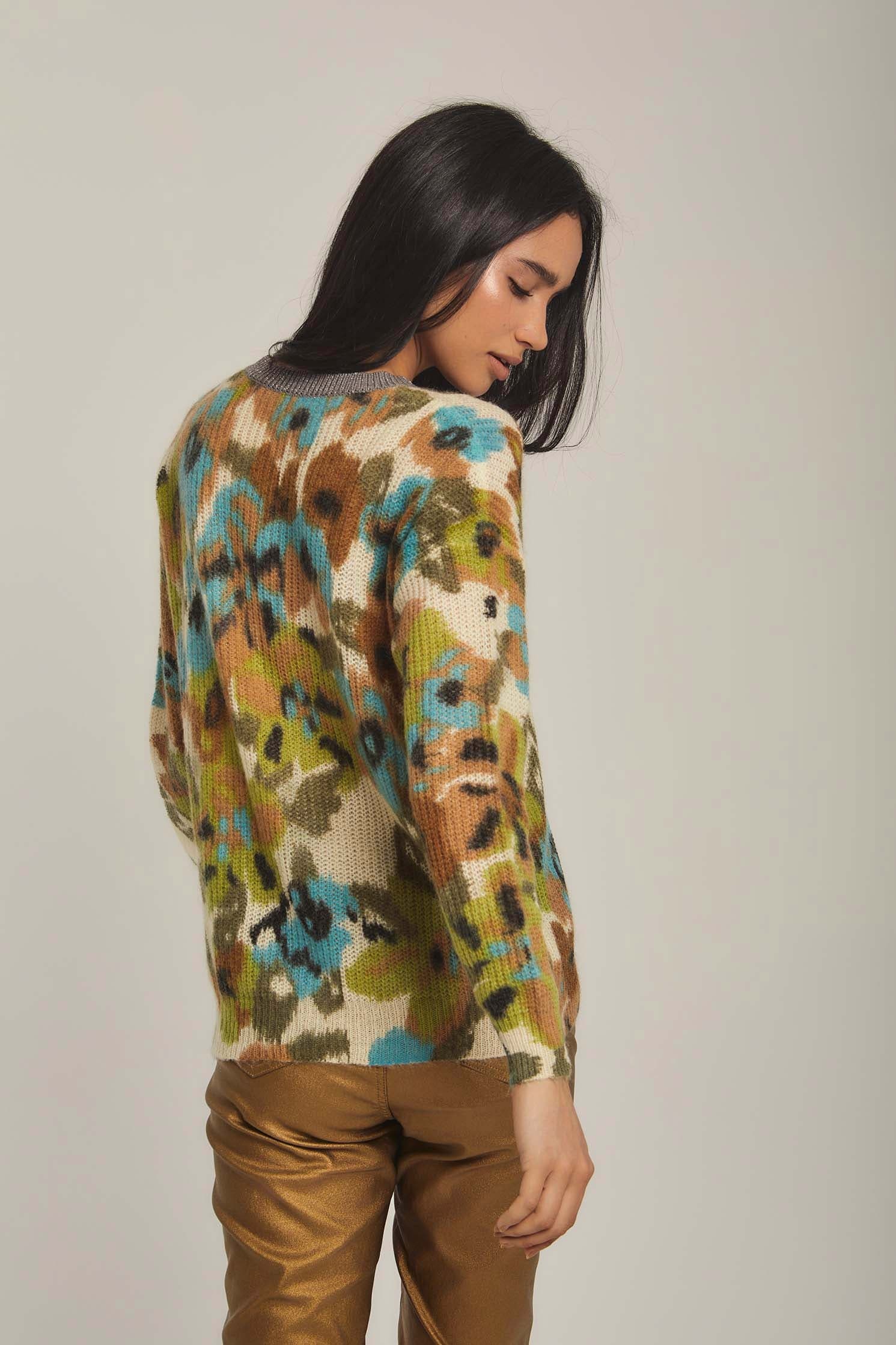 داليدرس بلوفر نسائي منقوش كم طويل واسع متعدد الألوان