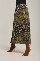 داليدرس تنورة نسائية منقوشة كم طويل نسائي متعدد الألوان