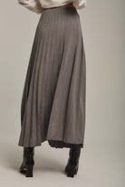 داليدرس تنورة نسائية كلوش خصر مرتفع نسائي رمادي