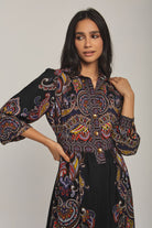 داليدرس فستان نسائي منقوش كم طويل مخصر متعدد الألوان