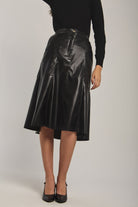 داليدرس تنورة نسائية جلد قصيرة أسود