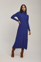 داليدرس فستان نسائي مضلع ميدي كم طويل قطن أبيض